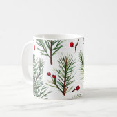 Mug Vacances Pine et Baies rouges Design (Devant gauche)