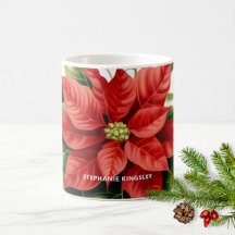 Vacances Rouge Noël Poinsettia Personnalisé