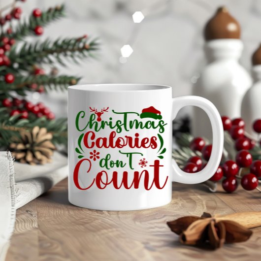 Mug Vacances saisonnières sympa Père Noël Calories d'h