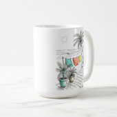 Mug Vacances tropicales hors du bureau (Devant droit)