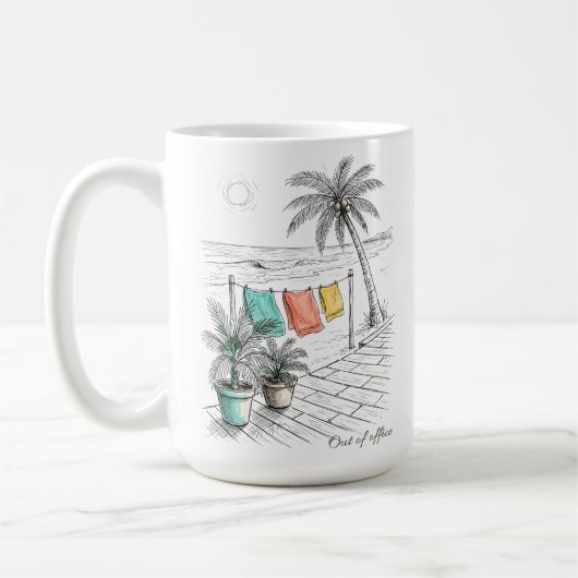 Mug Vacances tropicales hors du bureau (Gauche)