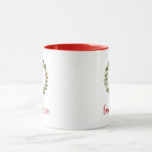 Mug Vacances Verdure Wreath Famille Monogramme (Centre)