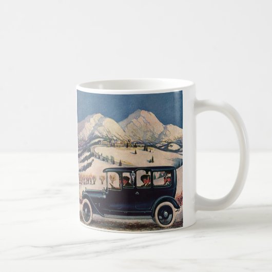 Mug Vacances vintage en voiture automobile ancienne (Droite)