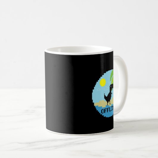 Mug Vacancier amateur de dinosaures pixélisés et de te (Devant droit)