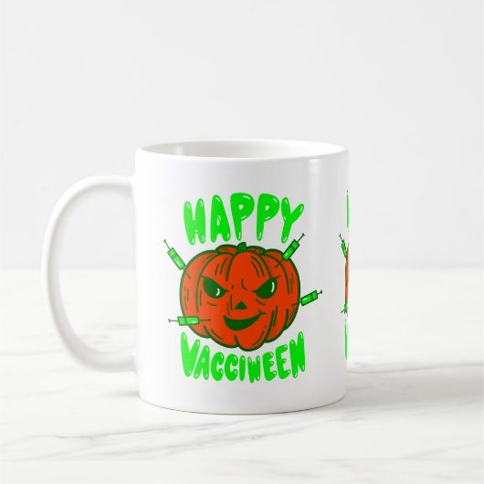 Mug vaccin covid halloween citrouille vacciween (Gauche)
