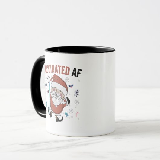 Mug Vacciné af Funny Christmas Vacciné Père Noël (Devant gauche)