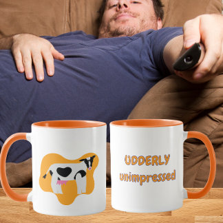 Mug Vache à mourir de rire, vraiment pas impressionnée