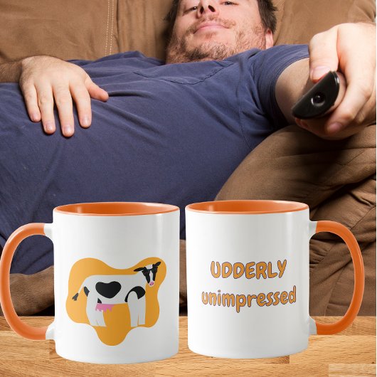 Mug Vache à mourir de rire, vraiment pas impressionnée