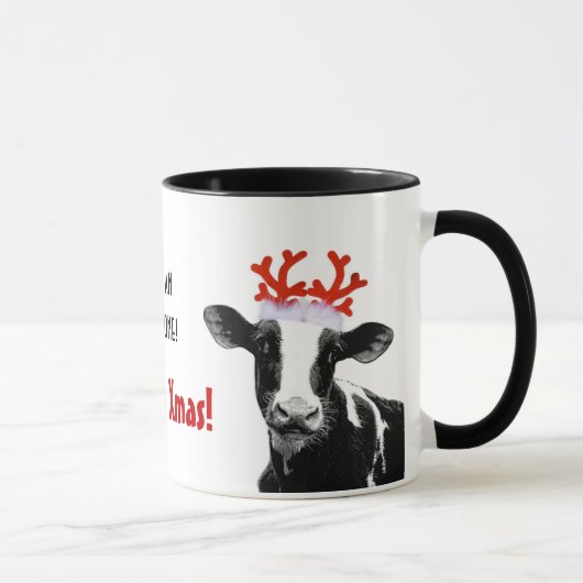 Mug Vache à Père Noël - vache laitière utilisant le (Droite)