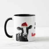 Mug Vache à Père Noël - vache laitière utilisant le (Gauche)