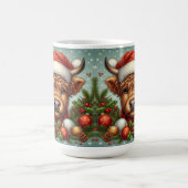 Mug Vache à Santa Hat Entouré d'ornements de Noël (Centre)