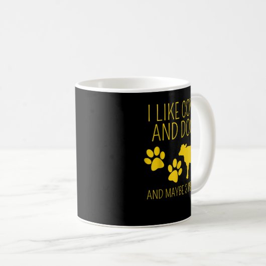 Mug vache amant J'aime les vaches et les chiens et peu (Devant droit)