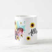 Mug Vache avec tournesol Aquarelle personnalisée (Centre)