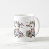 Mug Vache Bébé mignonne Pastel dans les salons avec fl (Devant droit)