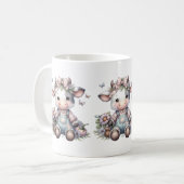 Mug Vache Bébé mignonne Pastel dans les salons avec fl (Devant gauche)