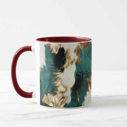 Mug Vache blanche de l'Ouest Emerald Gold (Gauche)