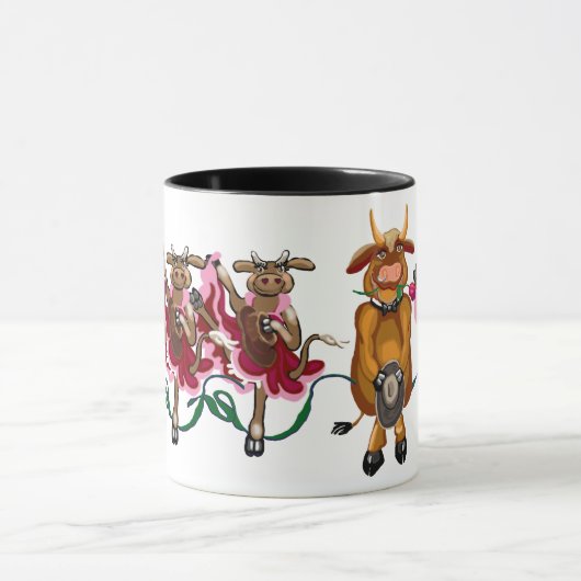 Mug Vache cancan et joyeux taureau (Centre)
