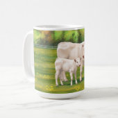 Mug Vache Charolais Blanche & Boeuf de veau Cupide (Devant gauche)