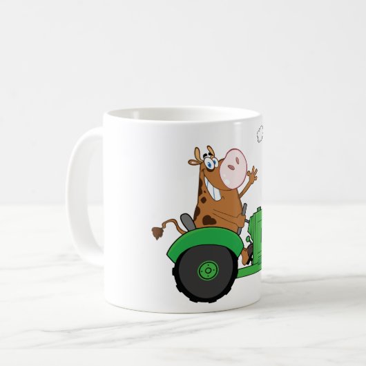 Mug Vache conduisant un tracteur (Devant gauche)