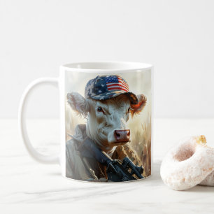 Mug Vache cool MAGA avec pistolet et Camouflage Cute A