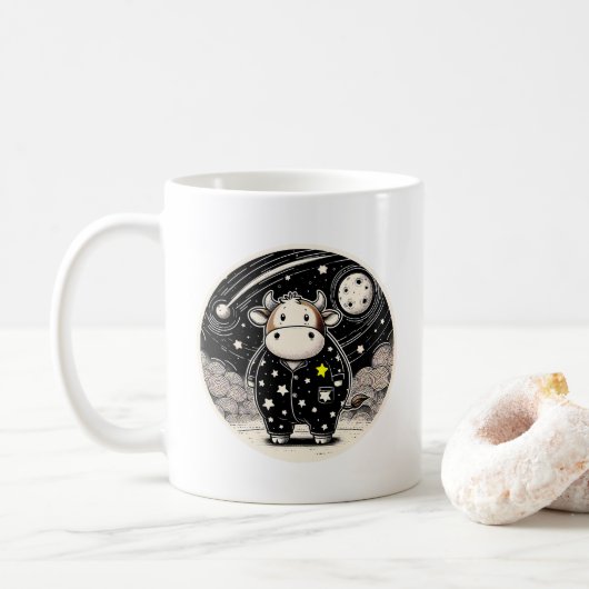 Mug Vache de chou en pyjama (Avec donut)