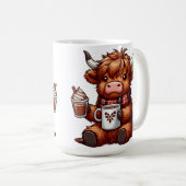 Mug Vache de Highland qui savoure des boissons chaudes (Devant droit)