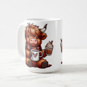 Mug Vache de Highland qui savoure des boissons chaudes (Devant gauche)