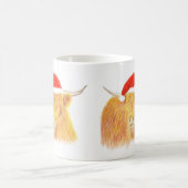Mug Vache de Noël des Highlands avec de la boue casque (Centre)