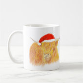 Mug Vache de Noël des Highlands avec de la boue casque (Gauche)