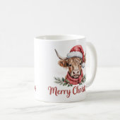 Mug Vache de Noël Highland | Café Festif Holiday (Devant droit)