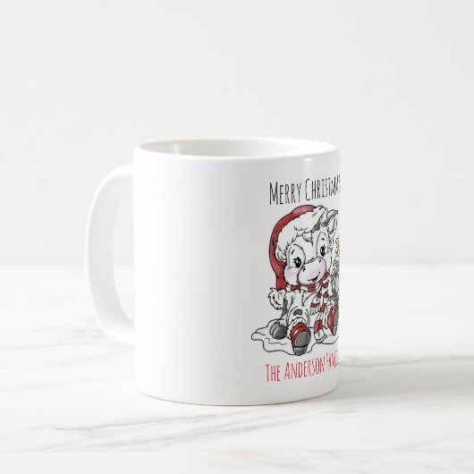 Mug Vache de Noël mignonne (Devant gauche)