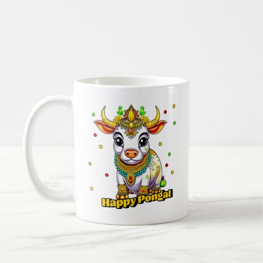 Mug Vache décorée Kawaii Pongal (Gauche)