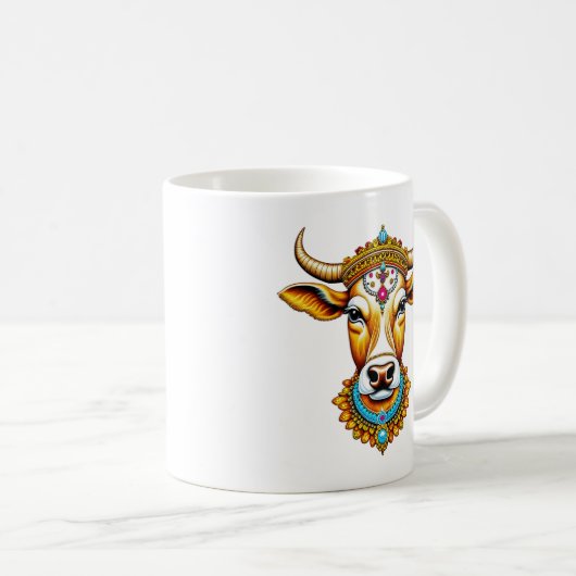 Mug Vache décorée pongée (Devant droit)