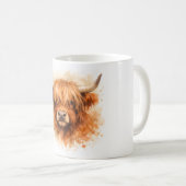 Mug Vache des Highlands - Animaux à l'aquarelle (Devant droit)