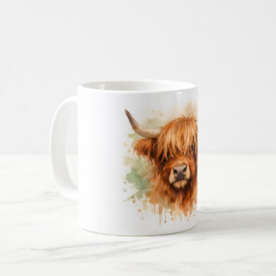 Mug Vache des Highlands - Animaux à l'aquarelle