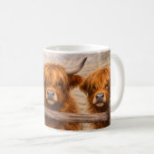 Mug Vache des Highlands - Animaux à l'aquarelle (Devant droit)