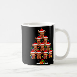 Mug Vache des Highlands Écossais Lumières de Sapin de