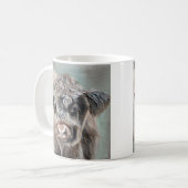 Mug Vache des Highlands Écossais sur fond vert (Devant gauche)