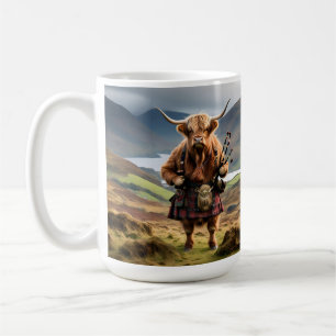 Mug Vache des Highlands écossaise sonnant de la cornem