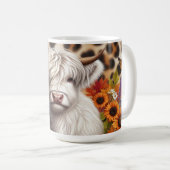 Mug Vache des Highlands entourée de citrouilles d'auto (Devant droit)