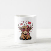 Mug Vache des Highlands mignonne à la Saint-Valentin a (Centre)