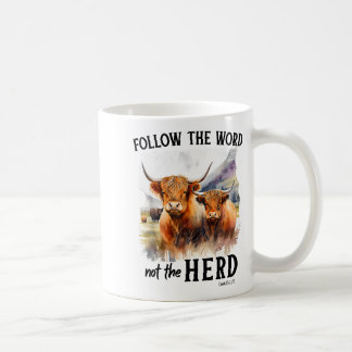 Mug Vache des Highlands Suivez la Parole et non le Tro