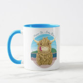 Mug Vache des montagnes écossaise avec les cheveux (Gauche)