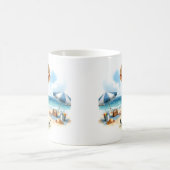Mug Vache d'été aquarelle sur la plage (Centre)