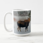 Mug Vache d'orignal sauvage du Canada en neige d'hiver (Gauche)