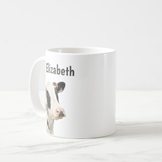 Mug Vache drôle Nom personnalisé (Devant gauche)