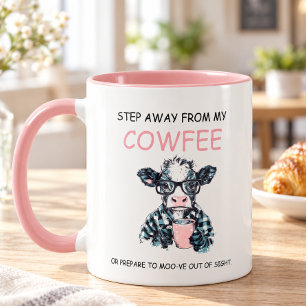 Mug Vache drôle touche mon café, je vais te gifler
