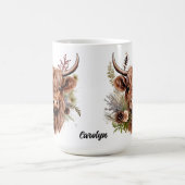 Mug Vache écossaise avec fleurs sur mesure (Centre)