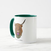 Mug Vache Écossaise des Highlands Thistle Celtique Vio (Devant gauche)