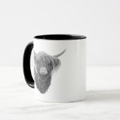 Mug Vache écossaise Highland avec cheveux balayés par (Devant gauche)